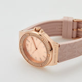 Michael Kors Mini Lennox Three-Hand Rose Gold Dial Pink Silicone Strap Watch For Women - MK7282 Authentic Buy Shop Now