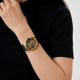 Guess Asteria Multifunction Gold Dial Black Rubber Strap Watch For Women - GW0620L2 Authentic Buy Shop Now