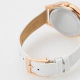 Michael Kors Harlowe Analog Rose Gold Dial White Leather Strap Watch For Women - MK2989 Authentic Buy Shop Now
