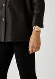 Michael Kors Harlowe Analog Rose Gold Dial White Leather Strap Watch For Women - MK2989 Authentic Buy Shop Now