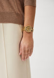 Michael Kors Ritz Chronograph Gold Dial Gold Steel Strap Watch For Women - MK7310 Authentic Buy Shop Now