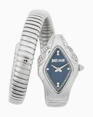 Just Cavalli Ferocious Blue Dial Silver Steel Strap Watch for Women - JC1L306M0015 Authentic Buy Shop Now