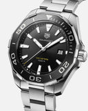 Tag Heuer Aquaracer Quartz Black Dial Silver Steel Strap Watch for Men - WAY101A.BA0746 Authentic Buy Shop Now
