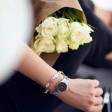 Calvin Klein Snake Black Dial Silver Steel Strap Watch For Women - K6E23141 Authentic Buy Shop Now