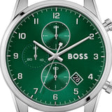 Hugo Boss Skymaster Green Dial Silver Mesh Bracelet Watch for Men - 1513938 Authentic Buy Shop Now