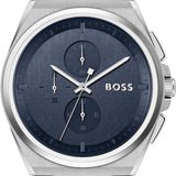 Hugo Boss Steer Chronograph Blue Dial Silver Steel Strap Watch For Men - 1514048 Authentic Buy Shop Now