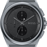 Hugo Boss Steer Chronograph Quartz Grey Dial Grey Steel Strap Watch For Men - 1513996 Authentic Buy Shop Now