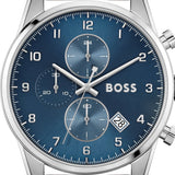 Hugo Boss Skymaster Blue Dial Brown Leather Strap Watch for Men - 1513940 Authentic Buy Shop Now