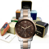Fossil Neutra Chronograph Brown Dial Two Tone Steel Strap Watch for Men - FS5869 Authentic Buy Shop Now