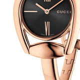 Gucci Horsebit Collection Black Dial Rose Gold Steel Strap Watch For Women - YA139507 Authentic Buy Shop Now