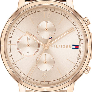 Tommy Hilfiger Madison Chronograph Quartz Rose Gold Dial Rose Gold Steel Strap Watch For Women - 1782190 Authentic Buy Shop Now