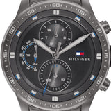 Tommy Hilfiger Trent Chronograph Grey Dial Grey Steel Strap Watch For Men - 1791806 Authentic Buy Shop Now