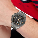 Tommy Hilfiger Lars Chronograph Black Dial Black Steel Strap Watch For Men - 1792061 Authentic Buy Shop Now