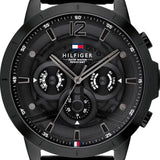 Tommy Hilfiger Classic Chronograph Black Dial Black Steel Strap Watch For Men - 1710494 Authentic Buy Shop Now