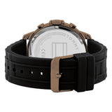 Tommy Hilfiger Luca Chronograph Black Dial Black Rubber Strap Watch For Men - 1710491 Authentic Buy Shop Now