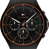 Tommy Hilfiger Justin Black Dial Black Rubber Strap Watch For Men - 1792056 Authentic Buy Shop Now