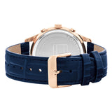Tommy Hilfiger Weston Chronograph Blue Dial Blue Leather Strap Watch For Men - 1710503 Authentic Buy Shop Now