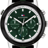 Tommy Hilfiger Troy Chronograph Green Dial Two Tone Nylon Strap Watch For Men - 1792107 Authentic Buy Shop Now