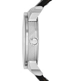 Diesel Mini Daddy Black Silver Dial Black Leather Strap Watch For Men - DZ7307 Authentic Buy Shop Now