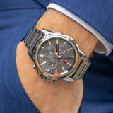 Tommy Hilfiger Mason Grey Dial Grey Steel Strap Watch for Men - 1791790 Authentic Buy Shop Now