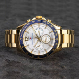 Tommy Hilfiger Luke Chronograph White Dial Gold Steel Strap Watch for Men - 1791121 Authentic Buy Shop Now