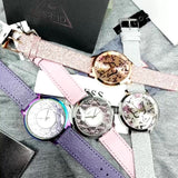 Guess Dahlia Analog Silver Dial Pink Leather Strap Watch for Women - GW0529L1 Authentic Buy Shop Now