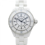 Chanel J12 Ceramic White Dial White Steel Strap Watch for Women - J12 H0968 Authentic Buy Shop Now