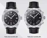 Tissot PR 100 Sport Quartz Chronograph Black Dial Black Leather Strap Watch For Men - T101.617.16.051.00 Authentic Buy Shop Now