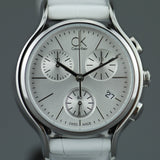 Calvin Klein Skirt White Dial White Leather Strap Watch for Women - K2U291L6 Authentic Buy Shop Now