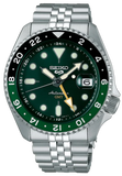 Seiko 5 Sports SKX GMT Automatic Green Dial Silver Steel Strap Watch For Men - SSK035K1 Authentic Buy Shop Now