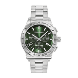 Salvatore Ferragamo 1927 Chrono Green Dial Silver Steel Strap Watch for Men - SFKZ00423 Authentic Buy Shop Now