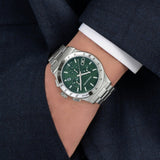 Salvatore Ferragamo 1927 Chrono Green Dial Silver Steel Strap Watch for Men - SFKZ00423 Authentic Buy Shop Now