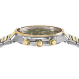 Salvatore Ferragamo Sapphire Chrono Green Dial Two Tone Steel Strap Watch for Men - SFME01223 Authentic Buy Shop Now