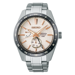 Seiko Presage Sharp Edged Series Automatic GMT Champagne Dial Silver Steel Strap Watch For Men - SPB273J1 Authentic Buy Shop Now