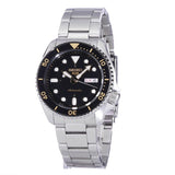 Seiko 5 Sports Automatic Black Dial Silver Steel Strap Watch For Men - SRPD57K1 Authentic Buy Shop Now