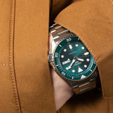 Seiko 5 Sports Automatic Green Dial Silver Steel Strap Watch For Men - SRPD61K1 Authentic Buy Shop Now