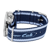 Seiko 5 Sports Honda Super Cub Limited Edition Blue Dial Two Tone NATO Strap Watch For Men - SRPK37K1 Authentic Buy Shop Now