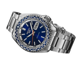 Seiko 5 Sports Petrol Blue Checker Flag Special Edition Blue Dial Silver Steel Strap Watch For Men - SRPK65K1 Authentic Buy Shop Now