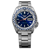 Seiko 5 Sports Petrol Blue Checker Flag Special Edition Blue Dial Silver Steel Strap Watch For Men - SRPK65K1 Authentic Buy Shop Now