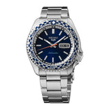 Seiko 5 Sports Petrol Blue Checker Flag Special Edition Blue Dial Silver Steel Strap Watch For Men - SRPK65K1 Authentic Buy Shop Now