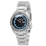 Seiko 5 Sports Checker Flag Special Edition Black Dial Silver Steel Strap Watch For Men - SRPK67K1 Authentic Buy Shop Now