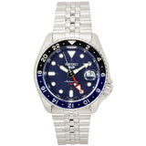 Seiko 5 Sports GMT SKX Automatic Blueberry Dial Silver Steel Strap Watch For Men - SSK003K1 Authentic Buy Shop Now