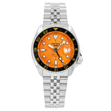 Seiko 5 Sports GMT Automatic Orange Dial Silver Steel Strap Watch For Men - SSK005K1 Authentic Buy Shop Now
