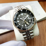 Seiko 5 Sports GMT US Special Edition Automatic Grey Dial Silver Steel Strap Watch For Men - SSK021K1 Authentic Buy Shop Now