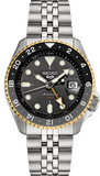 Seiko 5 Sports GMT US Special Edition Automatic Grey Dial Silver Steel Strap Watch For Men - SSK021K1 Authentic Buy Shop Now