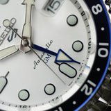 Seiko 5 Sports SKX GMT Automatic Sky Blue Dial Silver Steel Strap Watch For Men - SSK033K1 Authentic Buy Shop Now