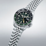 Seiko 5 Sports SKX GMT Automatic Green Dial Silver Steel Strap Watch For Men - SSK035K1 Authentic Buy Shop Now