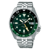 Seiko 5 Sports SKX GMT Automatic Green Dial Silver Steel Strap Watch For Men - SSK035K1 Authentic Buy Shop Now