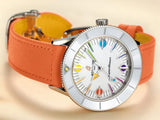 Breitling Superocean Heritage '57 Pastel Paradise White Dial Orange Leather Watch for Women - A10340A11A1X1 Authentic Buy Shop Now