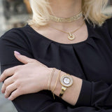 Swarovski Crystalline Bracelet White Dial Gold Steel Strap Watch for Women - 5269253 Authentic Buy Shop Now